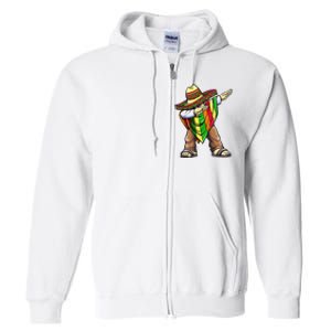 Dabbing Mexican Poncho Cinco de Mayo Full Zip Hoodie