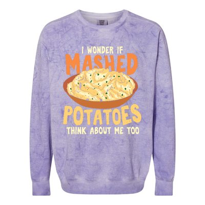 Do Mashed Potatoes Think About Me? Potato Colorblast Crewneck Sweatshirt