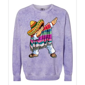 Dabbing Mexican Poncho 5 Cinco De Mayo Sombrero Dab Colorblast Crewneck Sweatshirt