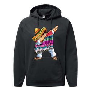 Dabbing Mexican Poncho 5 Cinco De Mayo Sombrero Dab Performance Fleece Hoodie