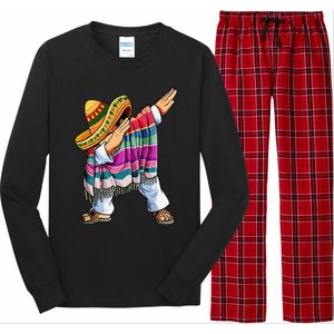 Dabbing Mexican Poncho 5 Cinco De Mayo Sombrero Dab Long Sleeve Pajama Set