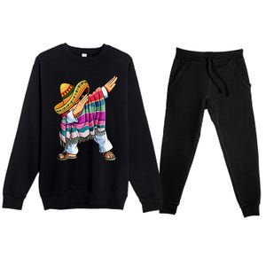 Dabbing Mexican Poncho 5 Cinco De Mayo Sombrero Dab Premium Crewneck Sweatsuit Set