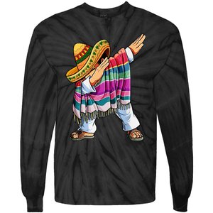 Dabbing Mexican Poncho 5 Cinco De Mayo Sombrero Dab Tie-Dye Long Sleeve Shirt