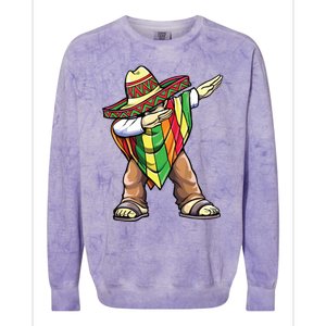 Dabbing Mexican Poncho Cinco De Mayo Colorblast Crewneck Sweatshirt