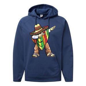 Dabbing Mexican Poncho Cinco De Mayo Performance Fleece Hoodie