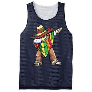 Dabbing Mexican Poncho Cinco De Mayo Mesh Reversible Basketball Jersey Tank