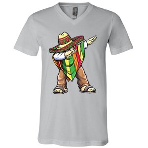 Dabbing Mexican Poncho Cinco De Mayo V-Neck T-Shirt