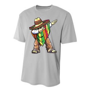 Dabbing Mexican Poncho Cinco De Mayo Performance Sprint T-Shirt