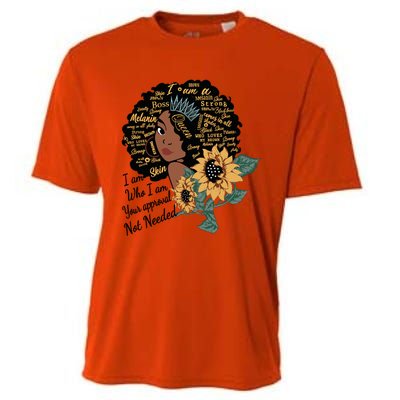 Dope Melanin Queen Sunflower Graphic Black Mom Afro America Cool Gift Cooling Performance Crew T-Shirt