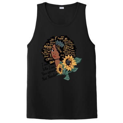 Dope Melanin Queen Sunflower Graphic Black Mom Afro America Cool Gift PosiCharge Competitor Tank