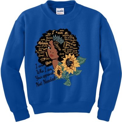 Dope Melanin Queen Sunflower Graphic Black Mom Afro America Cool Gift Kids Sweatshirt