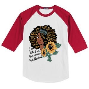 Dope Melanin Queen Sunflower Graphic Black Mom Afro America Cool Gift Kids Colorblock Raglan Jersey