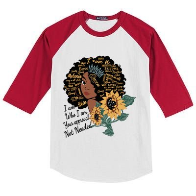 Dope Melanin Queen Sunflower Graphic Black Mom Afro America Cool Gift Kids Colorblock Raglan Jersey