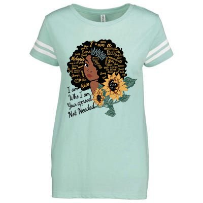 Dope Melanin Queen Sunflower Graphic Black Mom Afro America Gift Enza Ladies Jersey Football T-Shirt