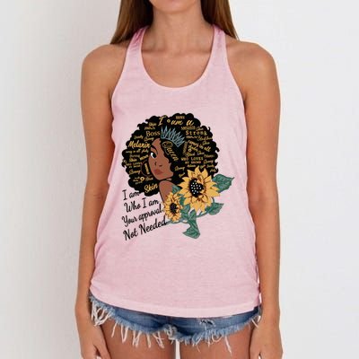 Dope Melanin Queen Sunflower Graphic Black Mom Afro America Gift Women's Knotted Racerback Tank