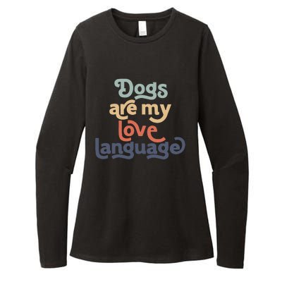 Dog Mama quote Dogs Are My Love Language mother's day Womens CVC Long Sleeve Shirt