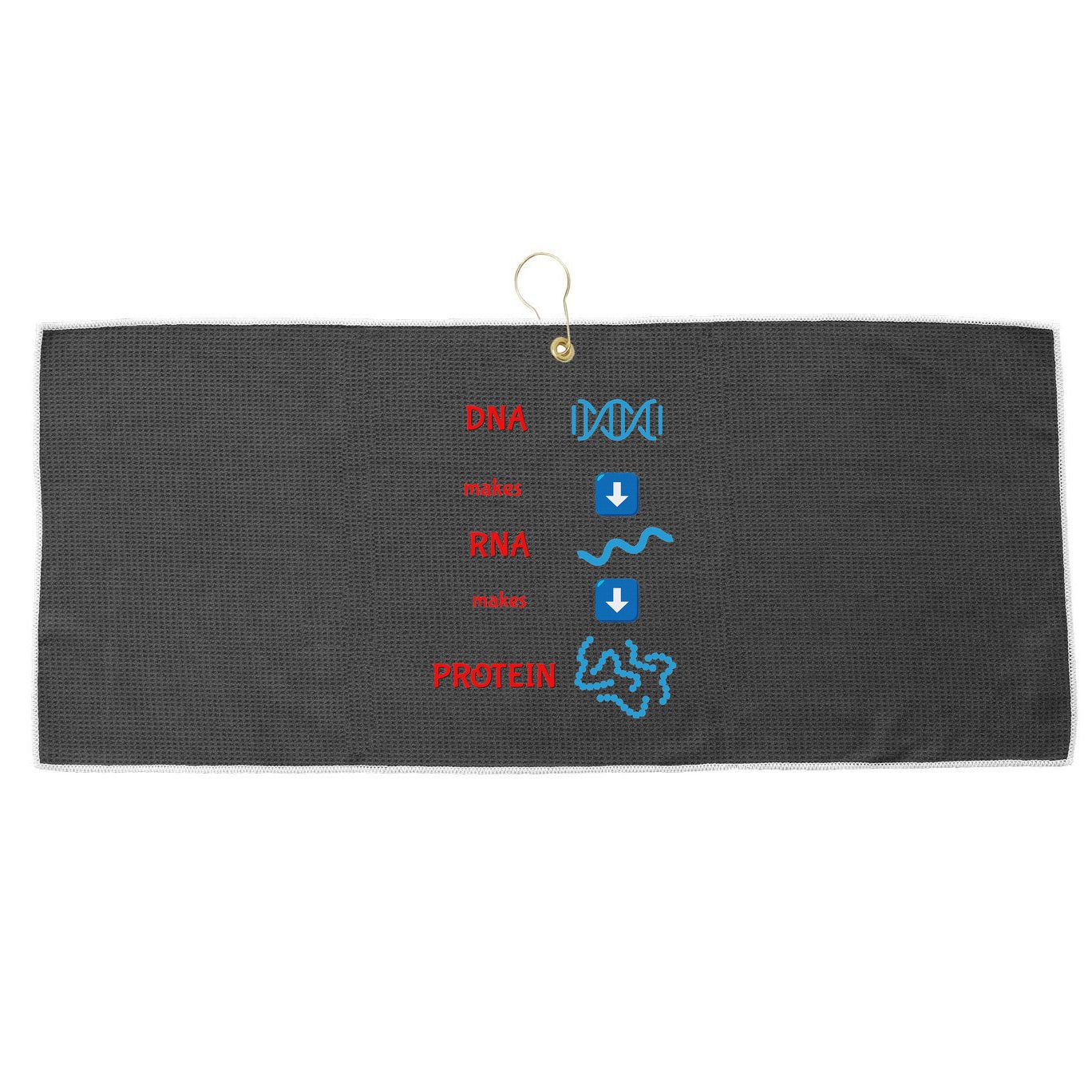 Dna Makes Rna Makes Protein Molecular Cell Biology Large Microfiber Waffle Golf Towel