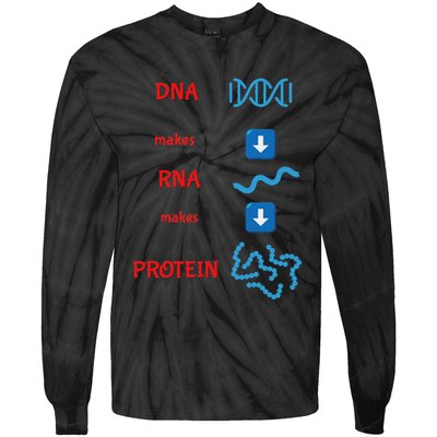 Dna Makes Rna Makes Protein Molecular Cell Biology Tie-Dye Long Sleeve Shirt
