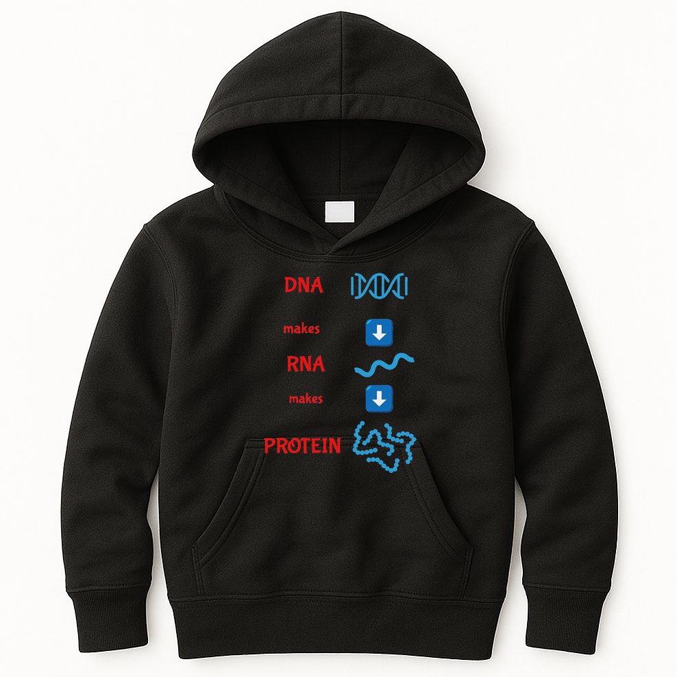 Dna Makes Rna Makes Protein Molecular Cell Biology Kids Hoodie