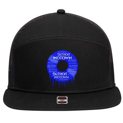 Detroit Motown Record Motown Record 7 Panel Mesh Trucker Snapback Hat