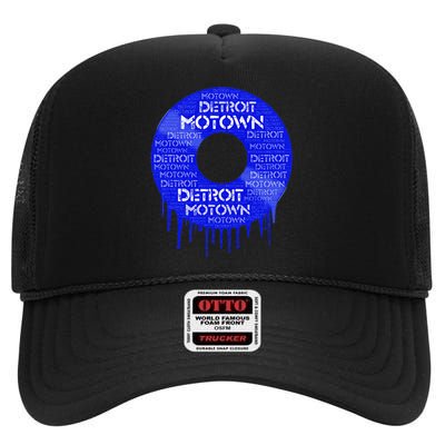 Detroit Motown Record Motown Record High Crown Mesh Back Trucker Hat