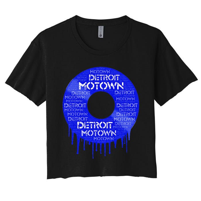 Detroit Motown Record Motown Record Women's Crop Top Tee