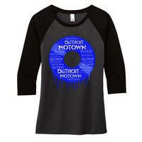 Detroit Motown Record Motown Record Women's Tri-Blend 3/4-Sleeve Raglan Shirt