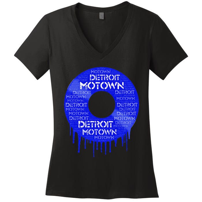 Detroit Motown Record Motown Record Women's V-Neck T-Shirt