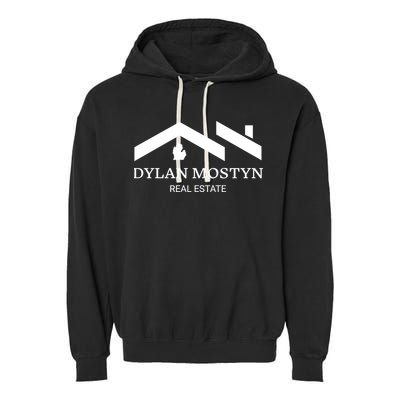 Dylan Mostyn Real Estate Black & White Logo Garment-Dyed Fleece Hoodie