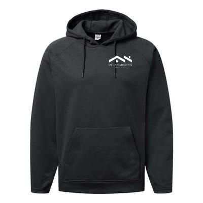 Dylan Mostyn Real Estate Black & White Logo Performance Fleece Hoodie