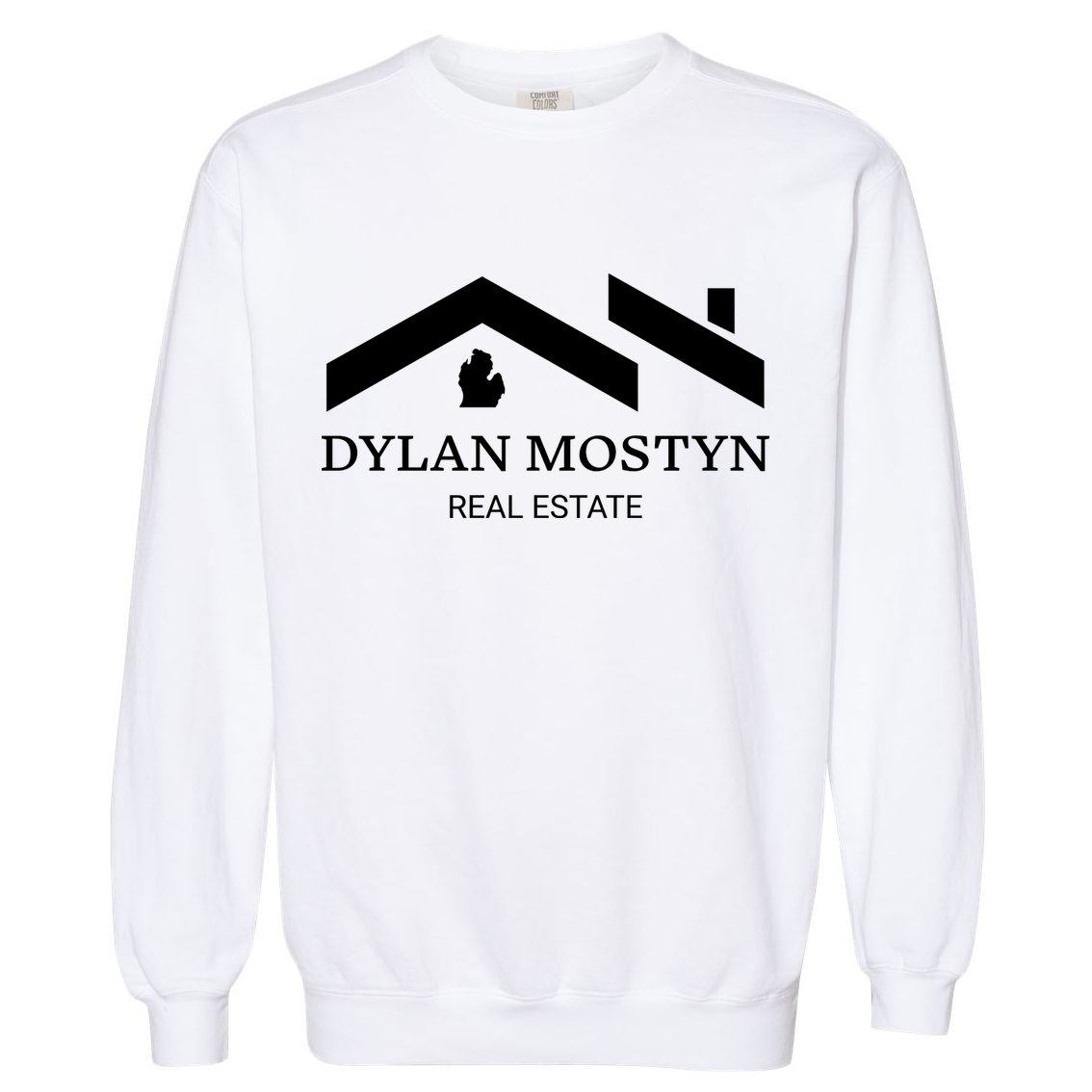 Dylan Mostyn Real Estate Black & White Logo Garment-Dyed Sweatshirt