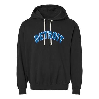 Detroit Michigan Retro Garment-Dyed Fleece Hoodie