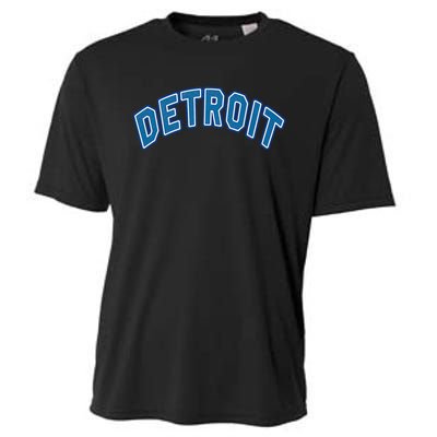 Detroit Michigan Retro Cooling Performance Crew T-Shirt