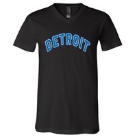 Detroit Michigan Retro V-Neck T-Shirt