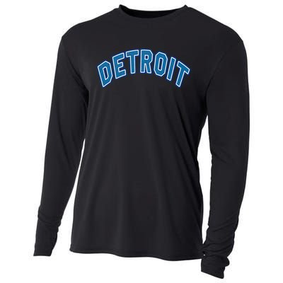 Detroit Michigan Retro Cooling Performance Long Sleeve Crew