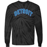 Detroit Michigan Retro Tie-Dye Long Sleeve Shirt