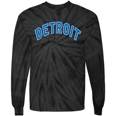 Detroit Michigan Retro Tie-Dye Long Sleeve Shirt