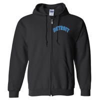 Detroit Michigan Retro Full Zip Hoodie