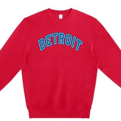 Detroit Michigan Retro Premium Crewneck Sweatshirt