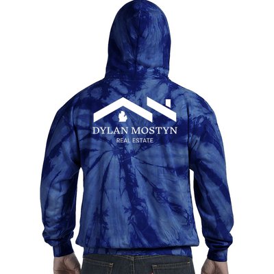 Dylan Mostyn Real Estate Black & White Logo Tie Dye Hoodie