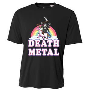 Death Metal Rock Music Rainbow Grim Reaper Riding Unicorn Cooling Performance Crew T-Shirt