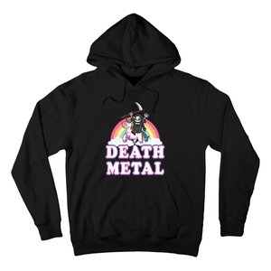 Death Metal Rock Music Rainbow Grim Reaper Riding Unicorn Hoodie