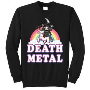 Death Metal Rock Music Rainbow Grim Reaper Riding Unicorn Sweatshirt