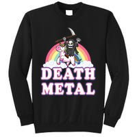 Death Metal Rock Music Rainbow Grim Reaper Riding Unicorn Sweatshirt