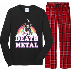 Death Metal Rock Music Rainbow Grim Reaper Riding Unicorn Long Sleeve Pajama Set