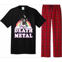 Death Metal Rock Music Rainbow Grim Reaper Riding Unicorn Pajama Set