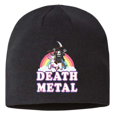 Death Metal Rock Music Rainbow Grim Reaper Riding Unicorn Sustainable Beanie