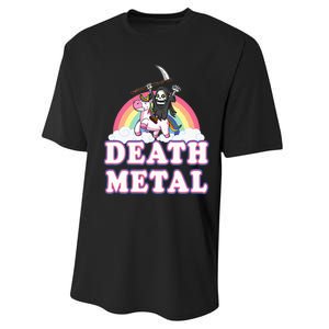 Death Metal Rock Music Rainbow Grim Reaper Riding Unicorn Performance Sprint T-Shirt