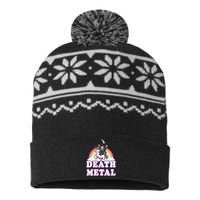 Death Metal Rock Music Rainbow Grim Reaper Riding Unicorn USA-Made Snowflake Beanie