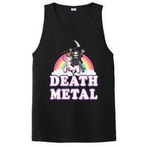 Death Metal Rock Music Rainbow Grim Reaper Riding Unicorn PosiCharge Competitor Tank